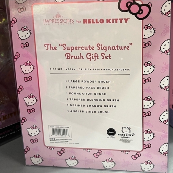 🔹️IMPRESSIONS🔹️ VANITY CO. HELLO KITTY 6-PIECE BRUSH & HOLDER SET ✨️🩷 - Picture 6 of 7